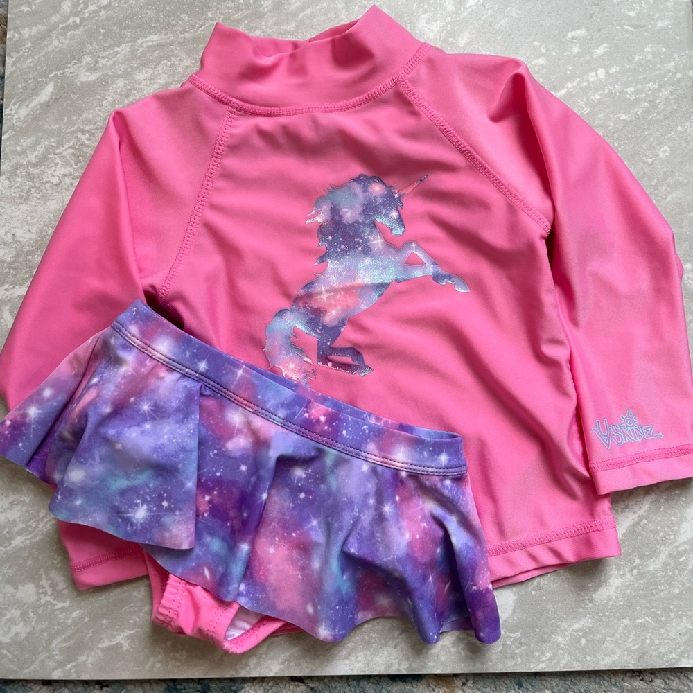 [UV Skinz] Pink Unicorn Swimwear Set- Size 3T